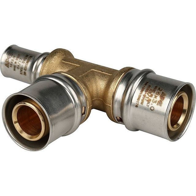 Тройник  26х26х16 латунь пресс Stout