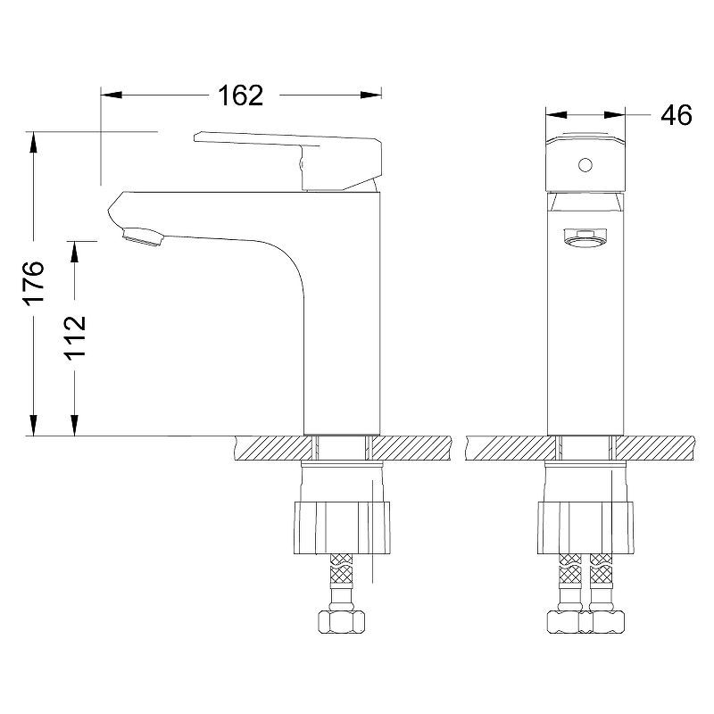 Смеситель для умывальника POINT монолитный, LEMARK