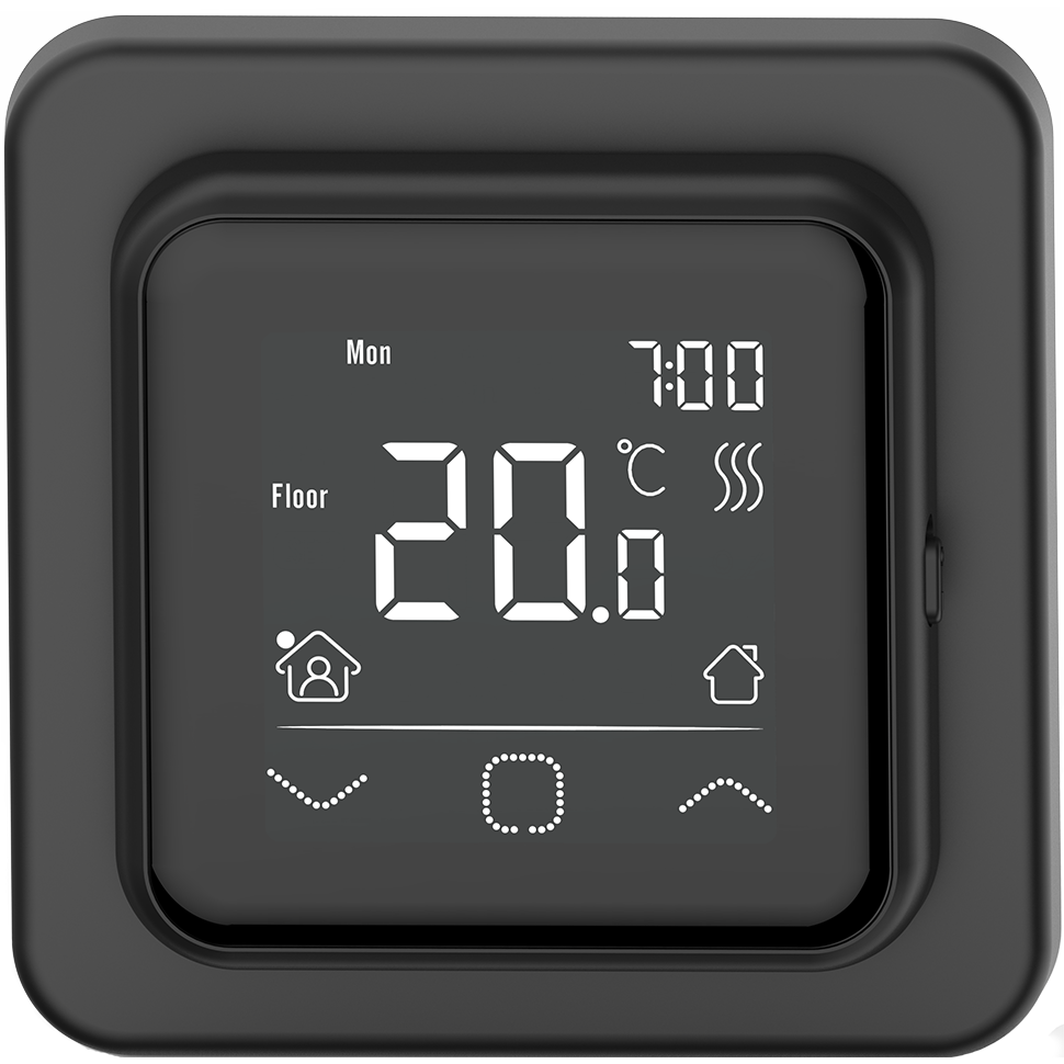 Терморегулятор IQ Thermostat SMART HEAT программируемый, сенсорный, черный