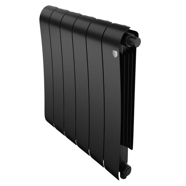 Радиатор биметаллический Infinity Noir Sable 500/87  6 секции VR80 (нижнее правое) черный Royal Thermo
