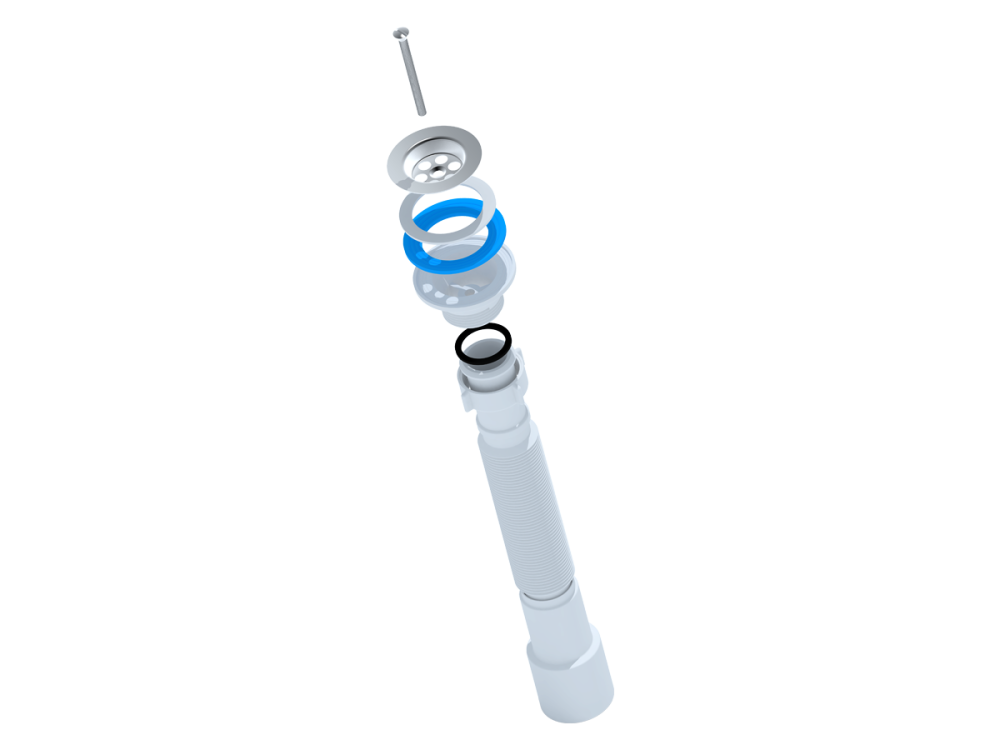 Труба гибкая раздвижная L 391-801 мм, с выпуском 11/4, выход DN50/40 мм АниПласт