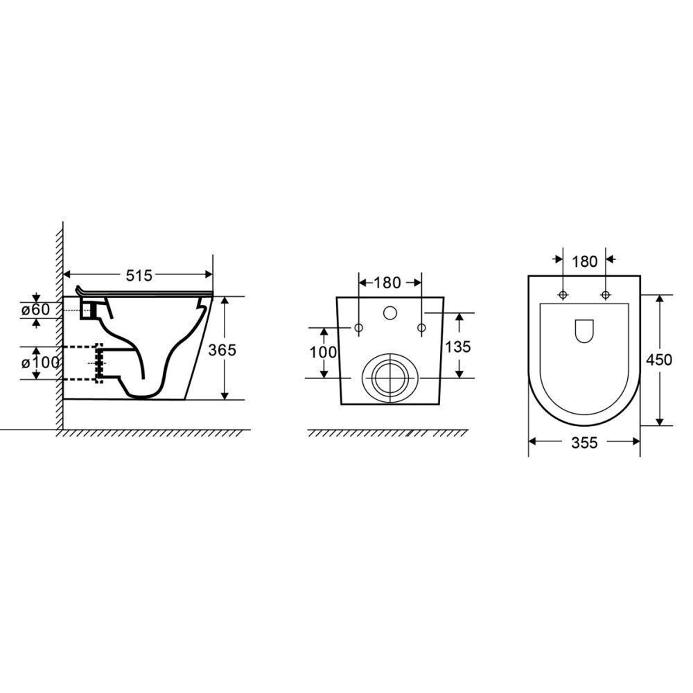 Унитаз подвесной безободковый (круглый) Teramo в комплекте с сидением микролифт Белый Azario