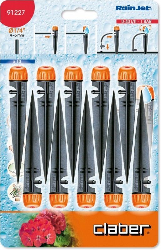Микроразбрызгиватель капельный на штыре 0-40 L/H (10шт), BL