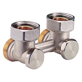 Узел нижнего подключения, угловой, 3/4"F x 3/4"E, для двухтрубн.систем Giacomini