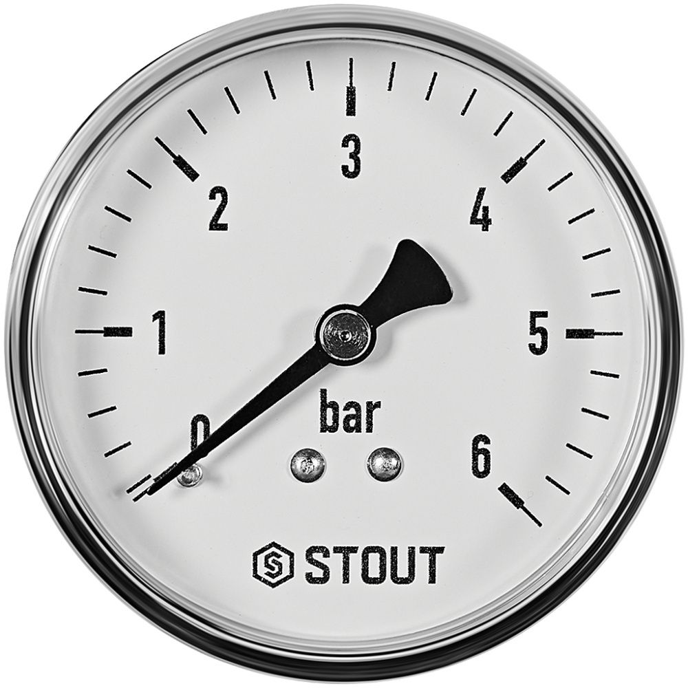 Манометр аксиальный. Корпус Dn 63 мм 1/4 , 0...6 бар, кл.2.5 STOUT