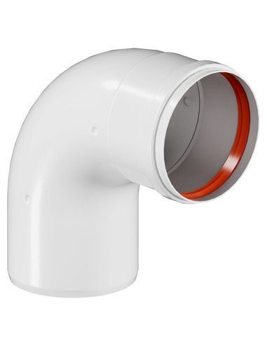 Колено  (алюм. окраш. белым) DN 80, угол 90° (мама/папа), ROMMER