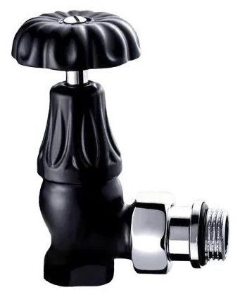 Вентиль угловой 1/2", для радиатора "ретро", цвет Черный SR Rubinetterie