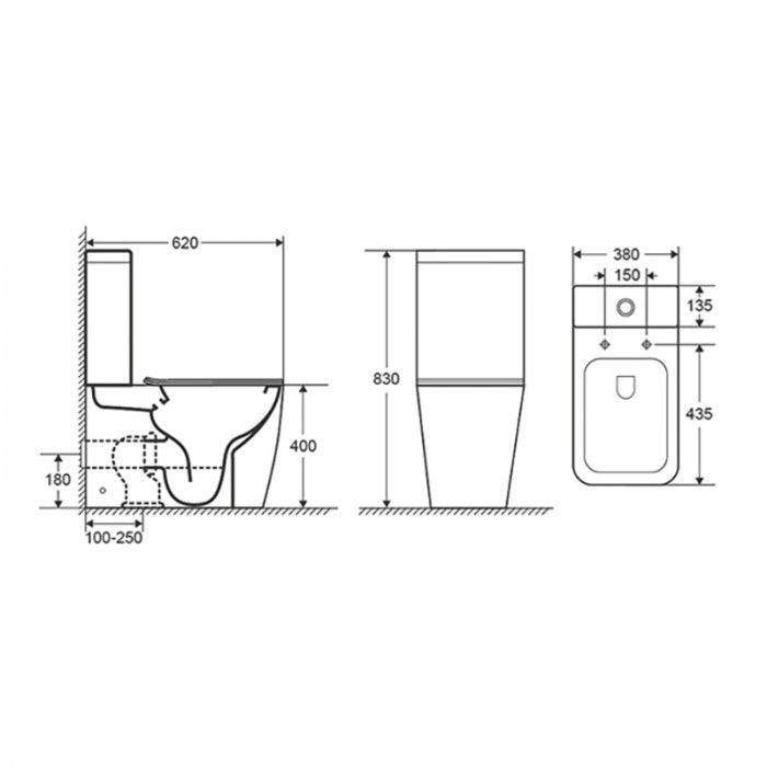 Унитаз напольный LEVANTO безободковый (арм.Geberit) Azario
