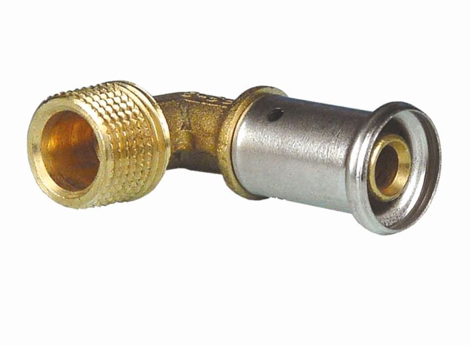 Угольник 26х3/4 НР латунь пресс HENCO