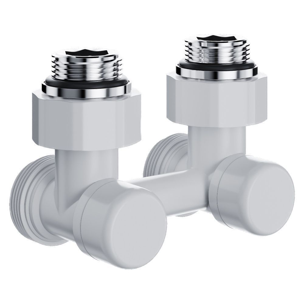 Узел нижнего подключения угловой 1/2"х3/4" EK (белый), Royal Thermo