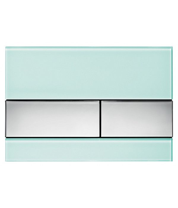 Клавиша TECEsquare, стекло мятный зеленый, клавиши хром глянцевый