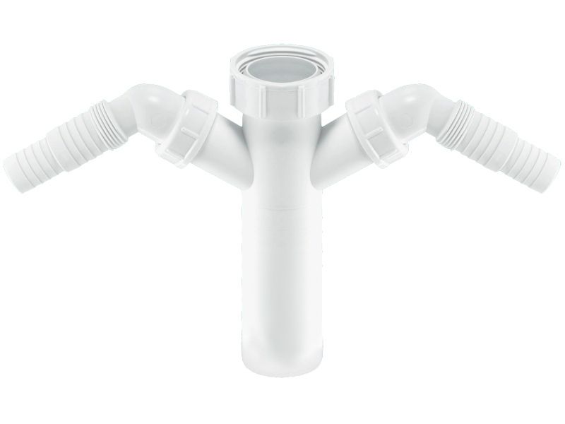 Вставка (1 1/2"хDN40мм) с 2-мя адаптерами под углом д/слдива быт.тех., H 80мм McAlpine