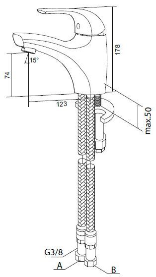 Смеситель для умывальника Pride, AM-PM 