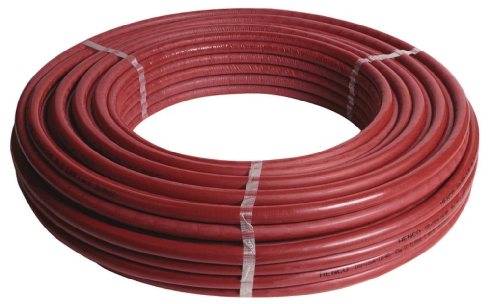 Труба HENCO Standard в красной изоляции (6мм), PEXc-AL-PEXc, 16х2 (отрезок 50м)
