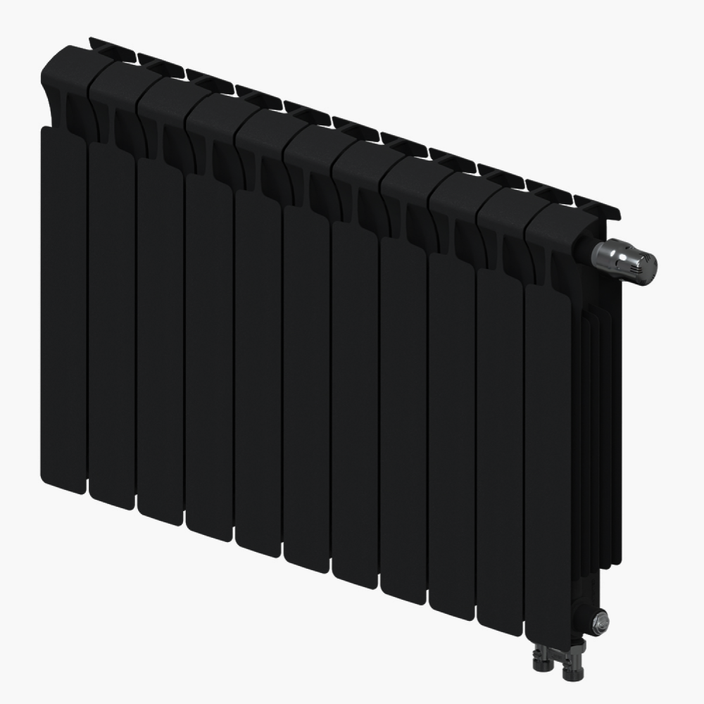 Радиатор биметаллический Monolit Ventil 500/100 11 секции (MVR) нижнее справа Антрацит Rifar