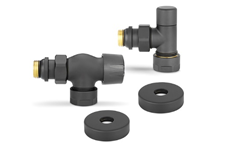 Комплект радиаторных клапанов 1/2х3/4Ek осевой черный Varmega