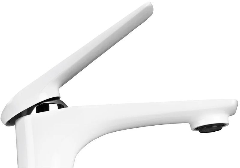 Смеситель для умывальника ALLEGRO, монолитный, хром/белый, LEMARK