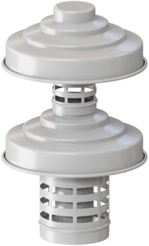 Оголовок с ветрозащитой D60/100 БЕЛЫЙ, ROMMER