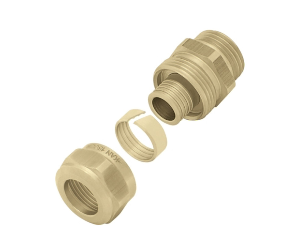 Соединитель свинчиваемый 25*3,5 G1/2" НP латунный KAN-therm