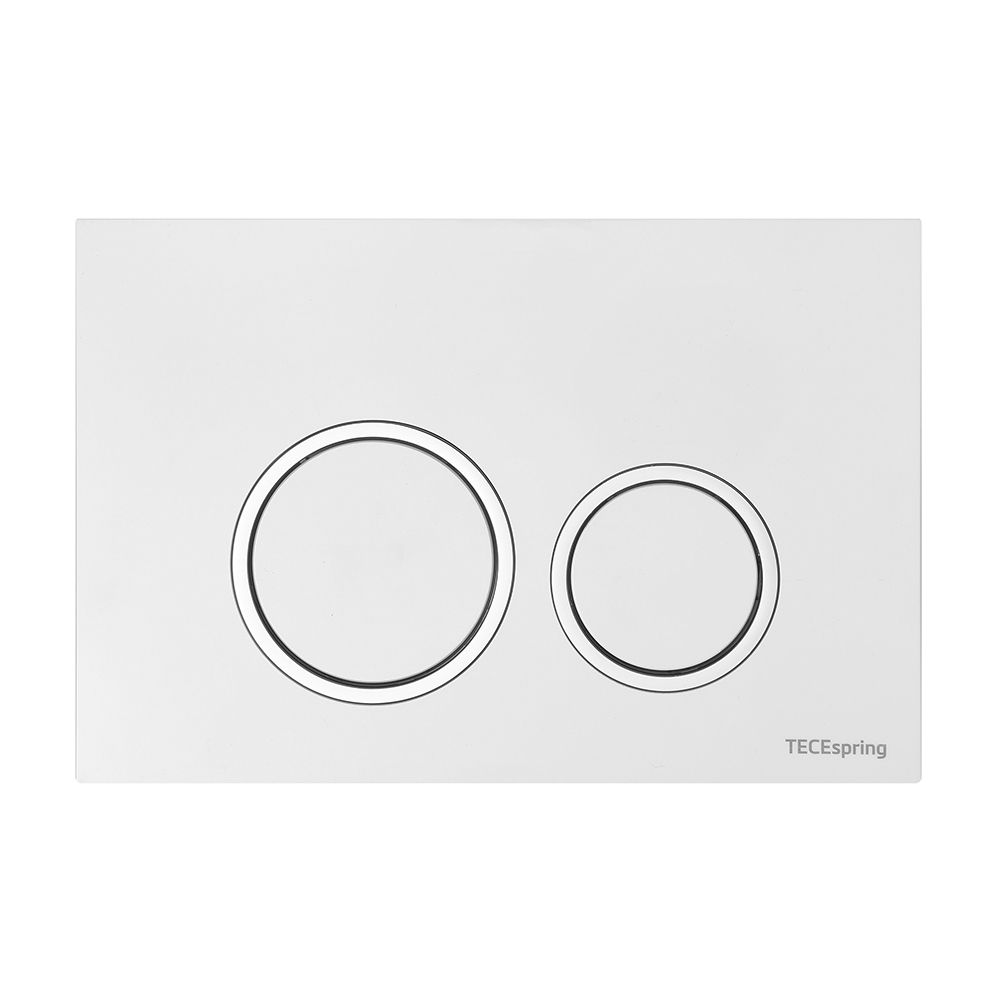 Панель смыва TECEspring R (круглые клавиши) пластик, белый глянцевый, контур хром