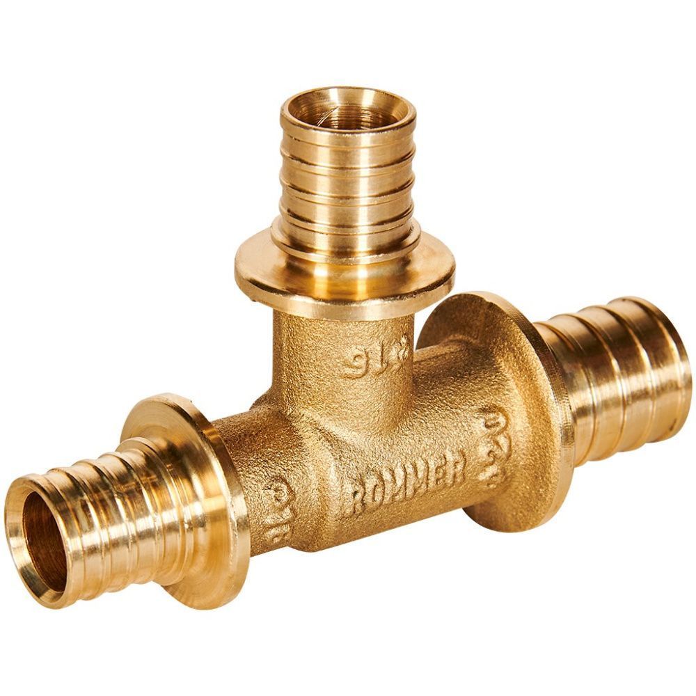 Тройник переходной 20-16-16 латунь Rommer