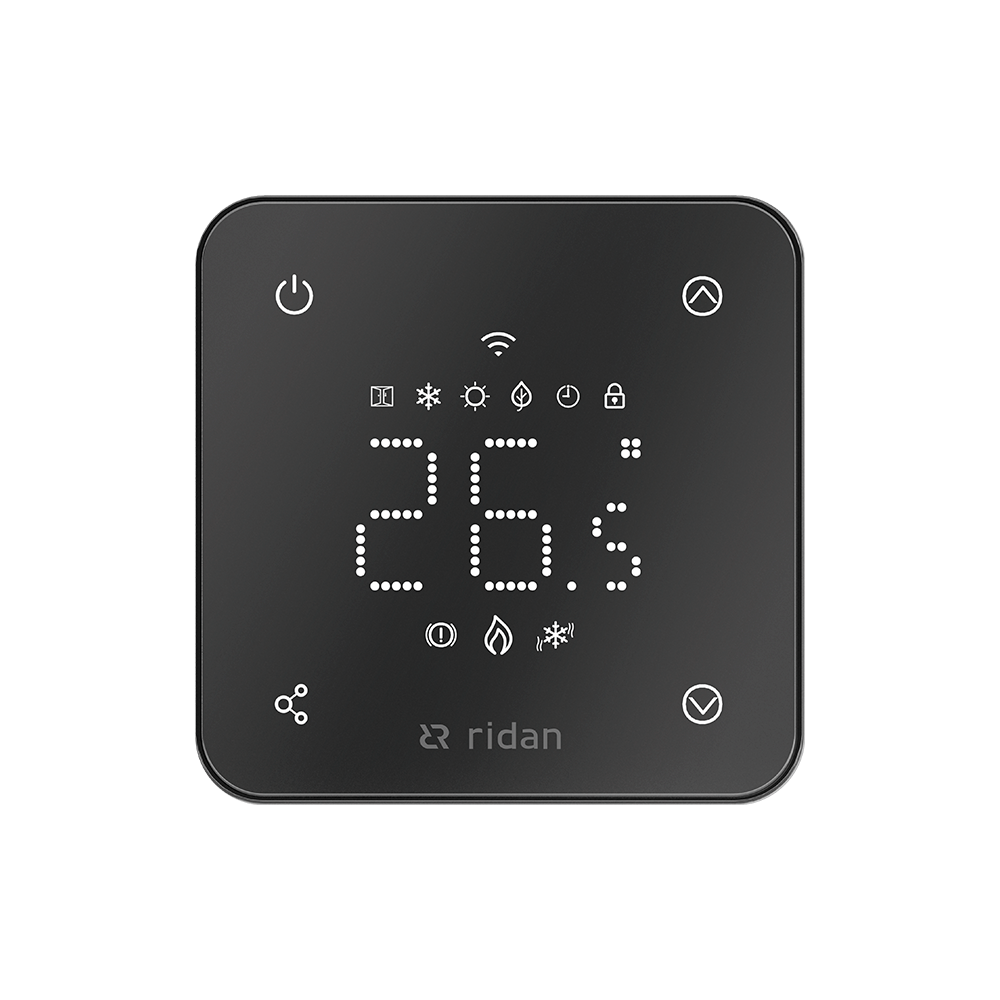 Термостат комнатный RSmart-FB Wi-Fi 230V, с Wi-Fi подключением, черный  ECtemp Smart