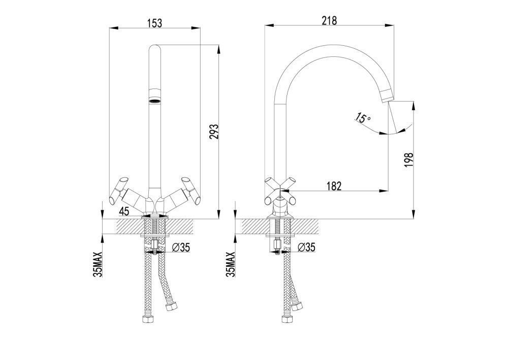 Смеситель для кухни с поворотным изливом, Practica, хром, LEMARK