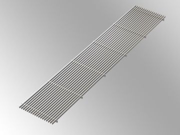  Конвектор Varmann Ntherm N 370.090.1000, шириной 370 мм, высотой 090 мм, длиной 1000 мм, решетка роликовая из алюминия, анодированная в цвет светлой бронзы, декоративная рамка из U-образного профиля