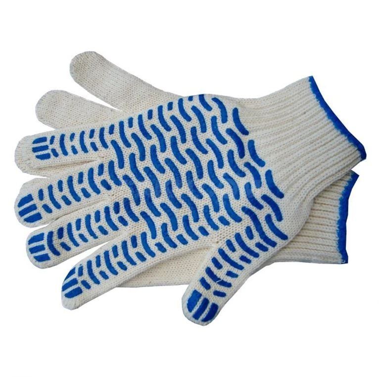 Перчатки х/б 10 кл. 70 гр. с ПВХ белые ГМ-100