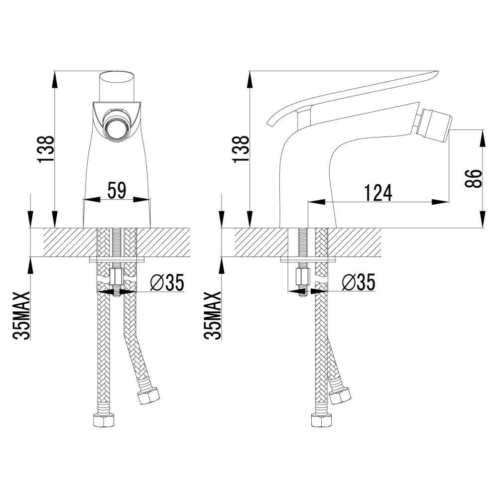 Смеситель для биде MELANGE, хром/белый LEMARK