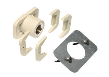 Муфта комбинированная 20х1/2 ВР с креплением для гипсокартона серая Ekoplastik