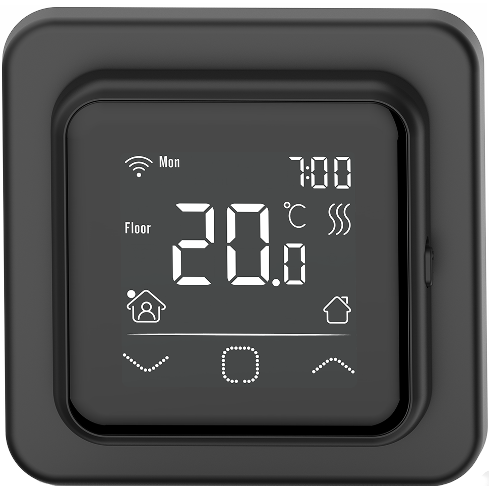 Терморегулятор IQ Thermostat SMART HEAT Wi-Fi программируемый, сенсорный, черный