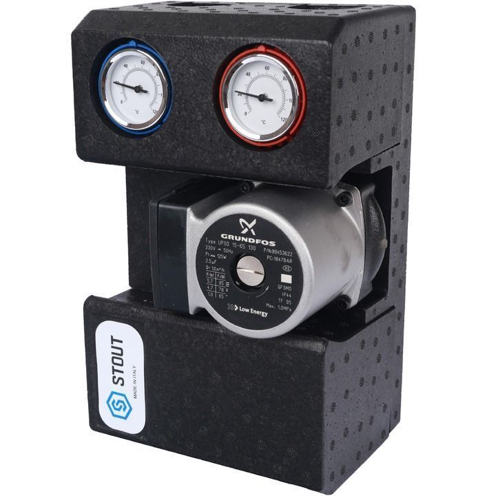 Насосно-смесительный узел с термостатическим клапаном 3/4" Grundfos UPSO 15-65 130 STOUT