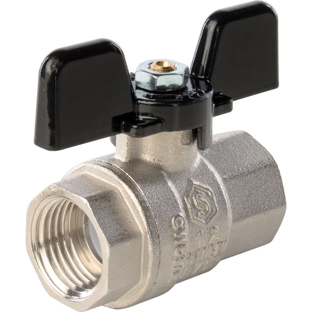 Кран шаровой полнопроходной   ВВ 1/2" (бабочка) STOUT (ГОСТ)