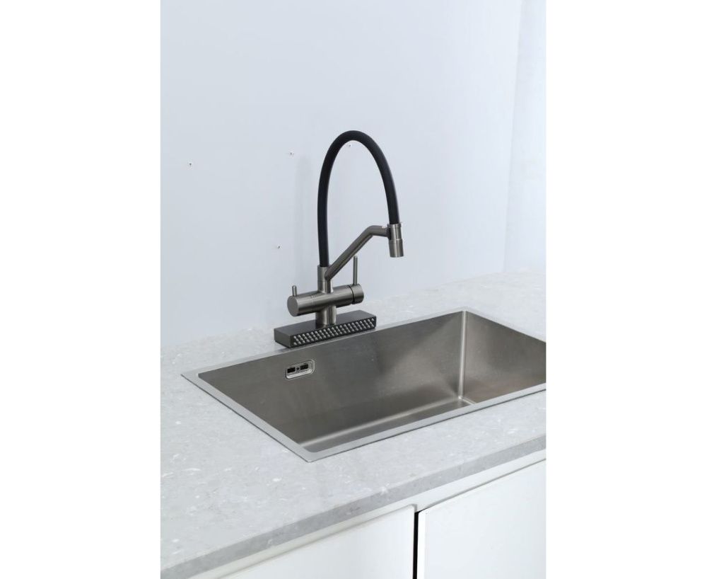 Смеситель кухонный с водопадом G4098-9 оружейная сталь Gappo