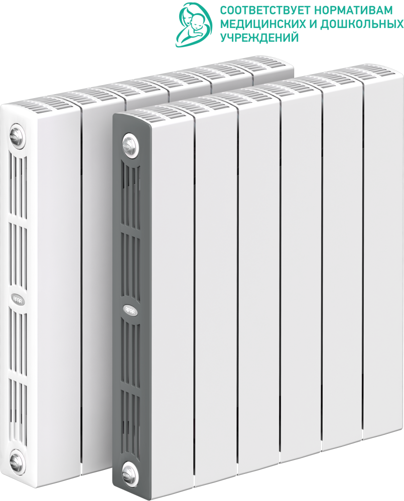 Радиатор биметаллический SUPReMO 500/90 (202Вт) 13 секций боковое подкл. Rifar