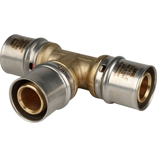 Тройник  26х26х26 латунь пресс Stout