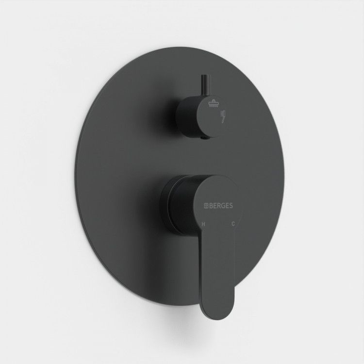 Душевой комплект NARDIS 2R BLACK, черный матовый, BERGES