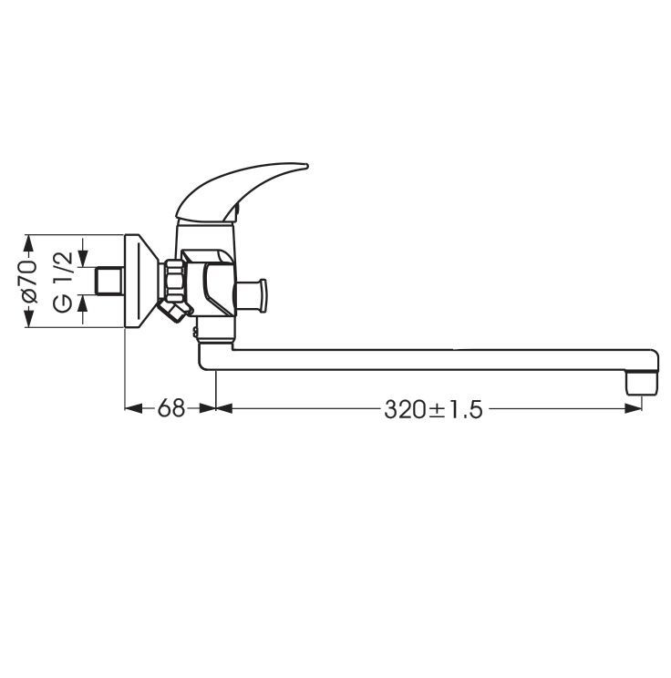 Смеситель для ванны и душа с поворотным изливом ORION, VIDIMA