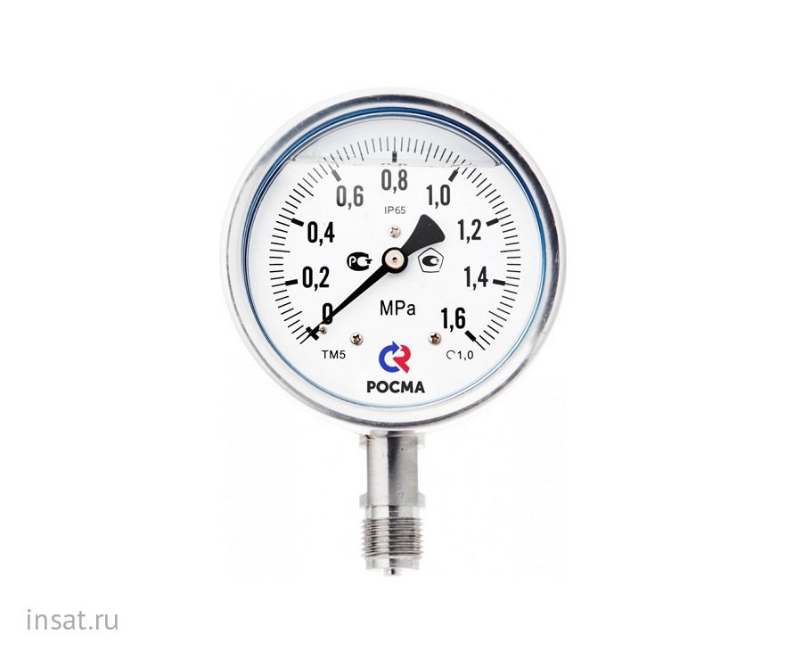 Манометр ТМ-321Р.00 (0..1,0 МПа), М12*1,5, 63мм, кл.т. 1,5, радиальный, "сухой"