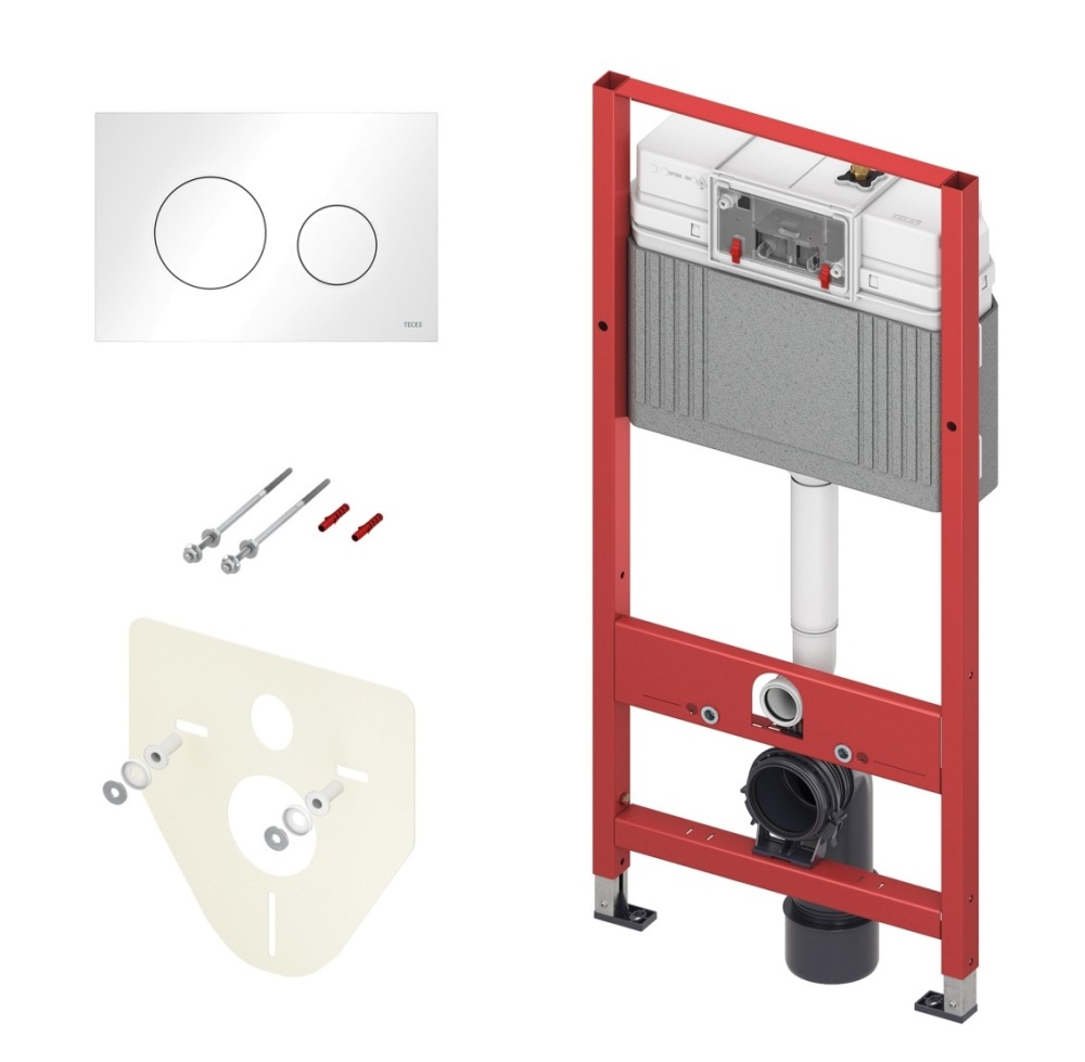 Комплект 3в1 TECEbase 2.0 (без прокладки) с панелью TECEloop, белый, TECE