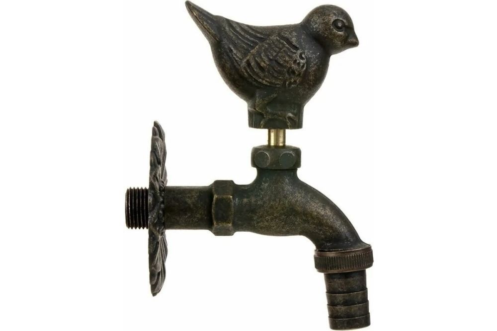 Кран садовый вентильный "Голубь" НР 1/2, штуцер 3/4, цвет бронза SANTERA