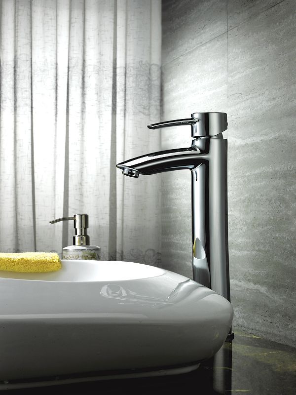 Смеситель для умывальника ATLANTISS, монолитный, высокий, хром, LEMARK