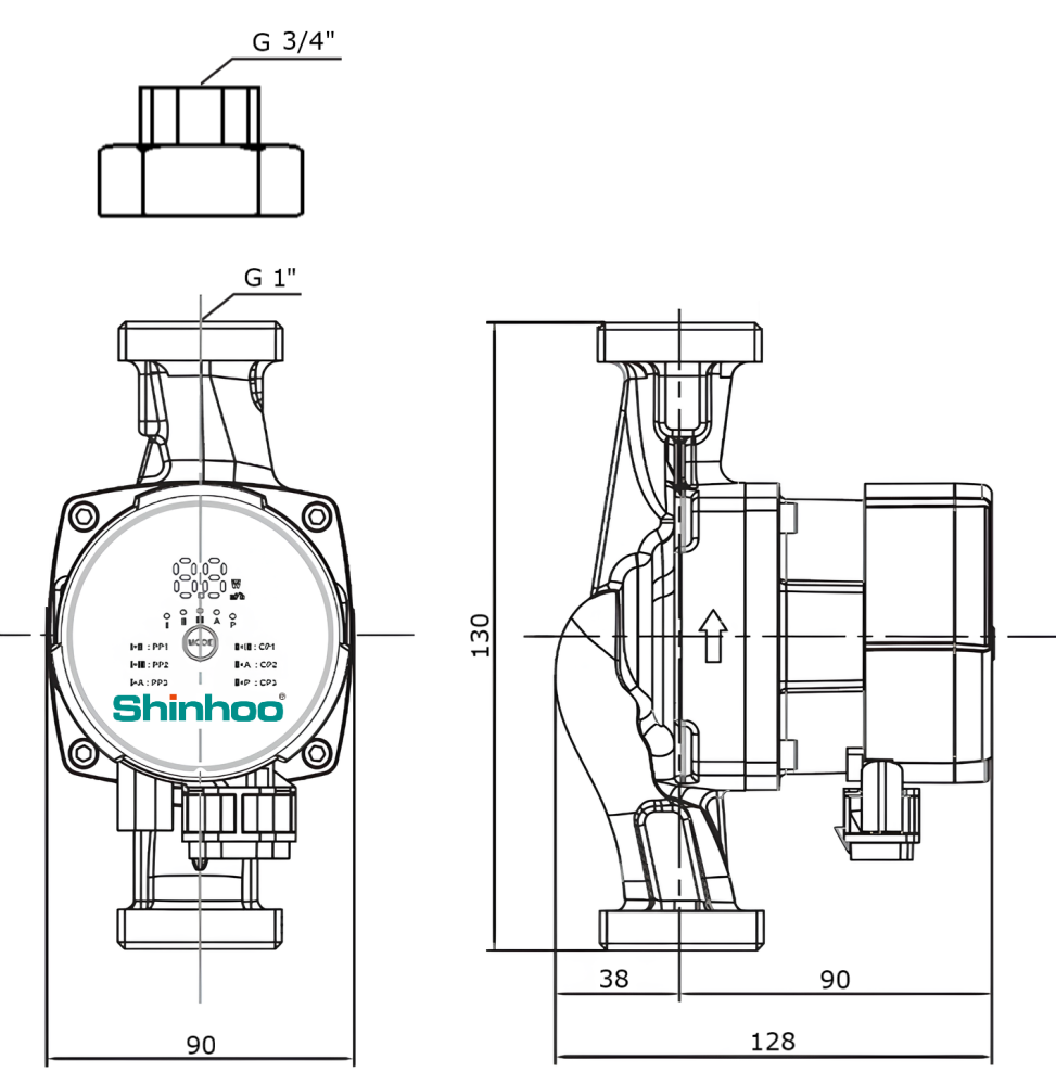 Насос циркуляционный MASTER S 15-6 130 1x230V Shinhoo