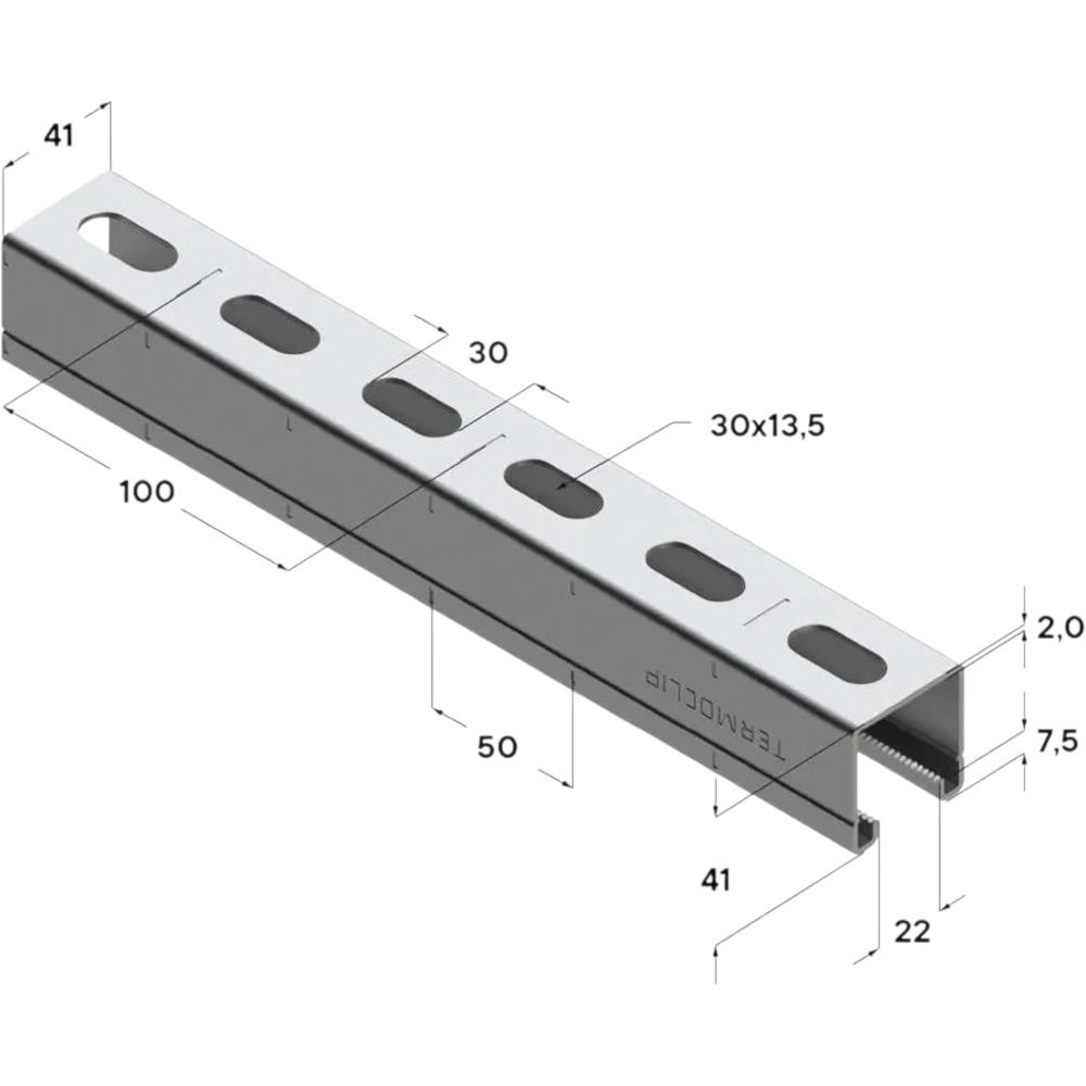 Профиль монтажный 41*41*2,0-3000, Termoclip