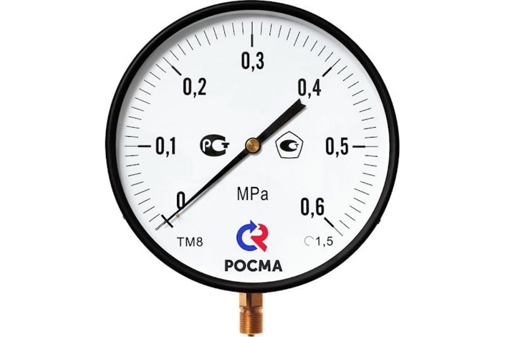 Манометр ТМ-810Р.00 (0..0,6 МПа), М20*1,5, 150мм, кл.т. 1,5, 150С