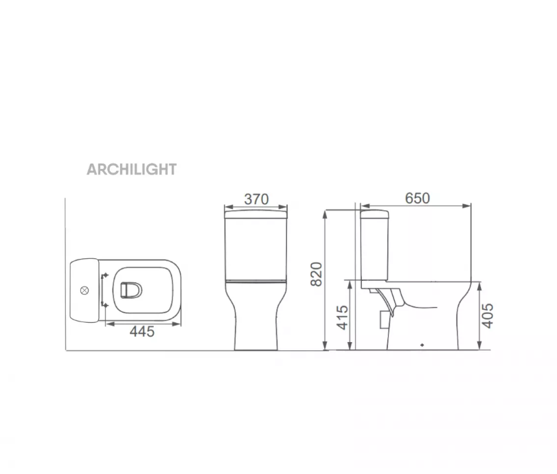 Унитаз-компакт напольный в комплекте с бачком и крышкой ARCHILIGHT CREO CERAMIQUE