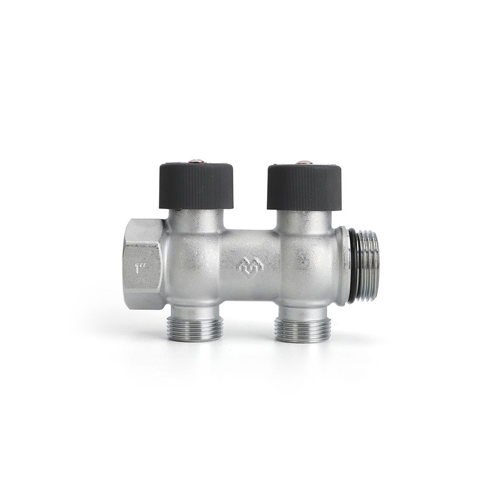 Коллектор с клапанами VMMM03 1'' 2 выхода 3/4 Ек хром Varmega