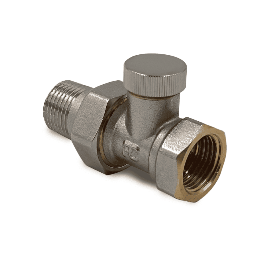 Клапан запорный прямой 1/2", никелированный, без хвостовика, Primoclima