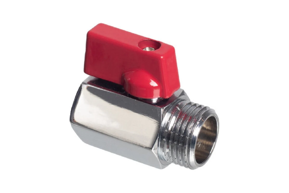 Кран мини 1/2" ВН с красной ручкой KROMWELL